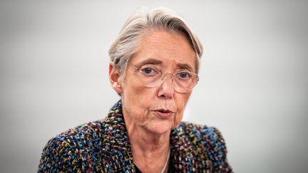 Prime Minister Elisabeth Borne at Matignon, in Paris, November 20, 2023. (XOSE BOUZAS / HANS LUCAS / AFP)