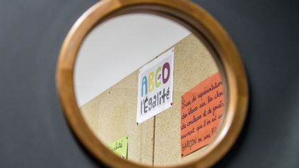 &nbsp; (Un tableau dans une classe où était enseigné le programme ABCD de l'égalité. © Maxime Jegat / IP3)