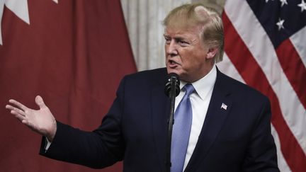 Le président américain Donald Trump, lors d'un discours à Washington, le 8 juillet 2019. (OLIVER CONTRERAS / CONSOLIDATED NEWS PHOTOS)