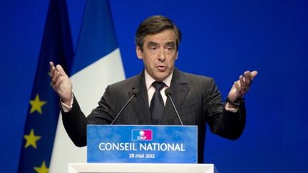 François Fillon au conseil national de l'UMP, le 28 mai 2011 (AFP/Bernard Langlois)