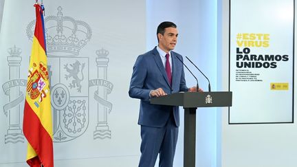 Le Premier ministre espagnol, Pedro Sanchez, le 10 juillet 2021 à Madrid. (BORJA PUIG DE LA BELLACASA / LA MONCLOA / AFP)