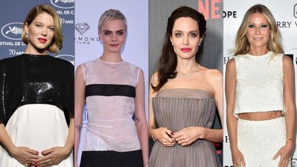 Les actrices Léa Seydoux, Cara Delevingne, Angelina Jolie et Gwyneth Paltrow accusent le producteur américain Harvey Weinstein de harcèlement et d'agression sexuelle. (AFP)