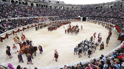 Reconstitution historique dans les arènes de Nîmes  en Avril 2012
 (France3/culturebox)