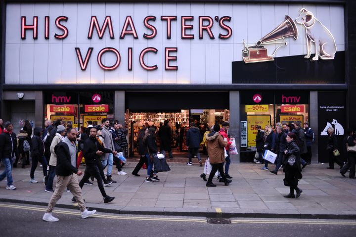 L'ancien magasin HMV sur Oxford Street, à Londres.&nbsp; (DAVID CLIFF / NURPHOTO)