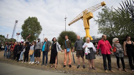 Hommage à&nbsp;Steve Maia Canico à Nantes le 30 juillet 2019. (LOIC VENANCE / AFP)