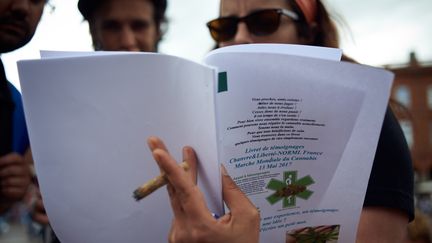 Une marche pour la légalisation du cannabis, le 13 mai 2017 à Toulouse (Haute-Garonne). (ALAIN PITTON / NURPHOTO / AFP)