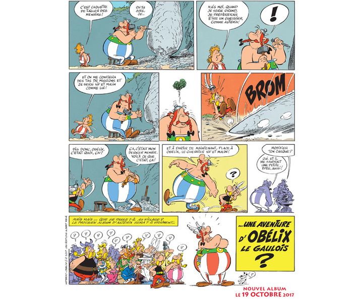 Une planche du nouvel épisode des aventures d'Astérix, dévoilée le 20 janvier 2017
 (Jean-Yves Ferri (scénario) et Didier Conrad (dessin) / Editions Albert-René)