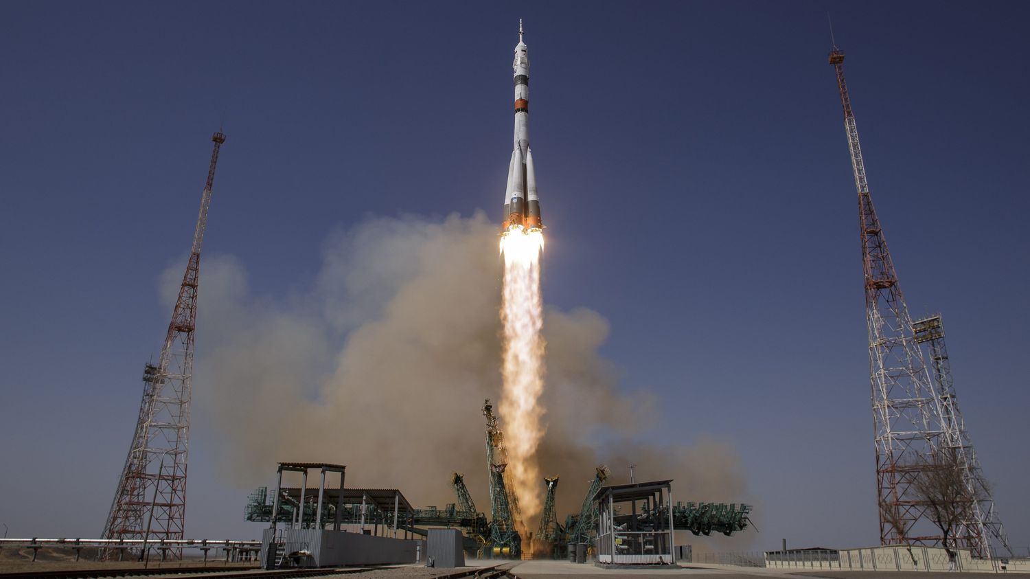 The Russian Soyuz spacecraft, with the first Belarusian astronaut, takes off for the International Space Station