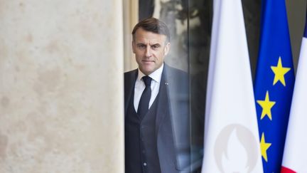 Le président de la République, Emmanuel Macron, le 11 décembre 2024 à l'Élysée (Paris). (VINCENT ISORE / MAXPPP)