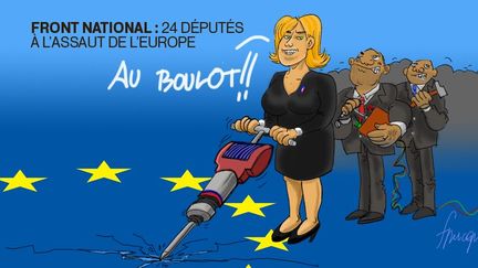 Le vote européen a vu triompher - notamment en France et au Royaume-Uni - des partis europhobes. Ces derniers espèrent modifier l'action de l'Union européenne, qu'ils estiment technocratique et loin des aspirations des citoyens européens. Mais faute d'entente pour former un groupe, leur percée pourrait être limitée. (Franck Pucques)