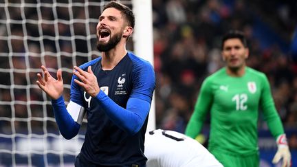 Olivier Giroud, buteur face à l'Uruguay (FRANCK FIFE / AFP)