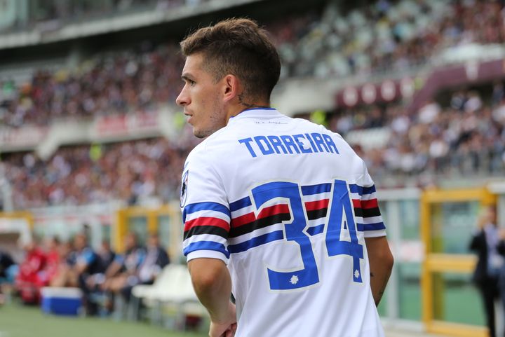 Lucas Torreira sous les couleurs de la Sampdoria. (MASSIMILIANO FERRARO / NURPHOTO)