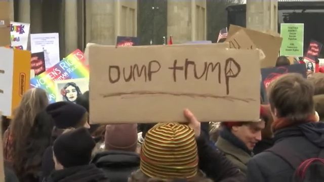 Les manifestants à Berlin