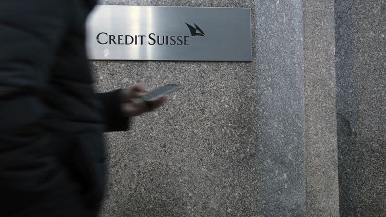 Credit Suisse premises in New York (United States), March 15, 2023. (JOHN LAMPARSKI / NURPHOTO / AFP)