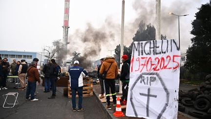 Fermeture de l'usine Michelin à Cholet (Maine-et-Loire) le 8 novembre 2024 (FRANCK DUBRAY / MAXPPP)