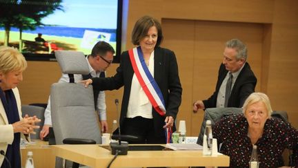 Josée Massi, nouvelle maire de Toulon (Var) élue le 3 mai 2023 et qui succède à Hubert Falco. (BOUTRIA LUC / MAXPPP)