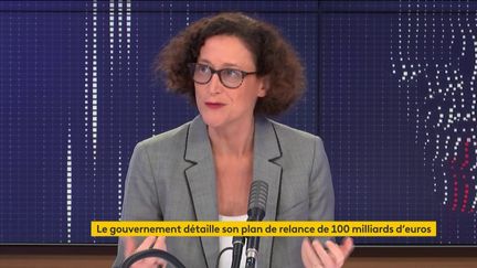 Emmanuelle Wargon, ministre déléguée auprès de la ministre de la Transition écologique, chargée du Logement, samedi 5 septembre sur franceinfo. (FRANCEINFO / RADIOFRANCE)