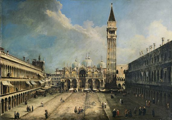 "La place Saint-Marc, vers l'Est", de Canaletto (1723).&nbsp;Huile sur toile. 141,5 x 204,5 cm. Madrid, Museo Thyssen-Bornemisza. (MUSEO THYSSEN-BORNEMISZA, MADRID)