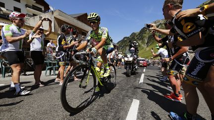 Le Polonais Rafal Majka, grimpeur de l'&eacute;quipe Tinkoff-Saxo, lors de la 11e &eacute;tape du Tour de France entre Pau et Cauterets, le 15 juillet 2015. (MAXPPP)