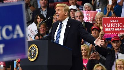 Donald Trump lors d'un meeting à Billings, dans le Montana, le 6 septembre 2018. (NICHOLAS KAMM / AFP)