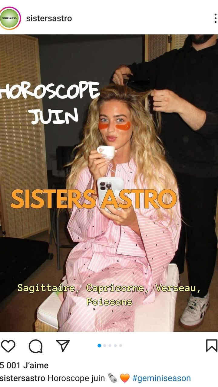 Lancé en 2020, le compte "Sisters Astro" affiche aujourd'hui près de 160 000 abonnés. (CAPTURE D'ECRAN INSTAGRAM)