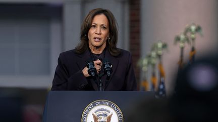 Kamala Harris, candidate démocrate à l'élection présidentielle de 2024, à Washington, le 6 novembre 2024. (JUSTIN SULLIVAN / GETTY IMAGES NORTH AMERICA / AFP)