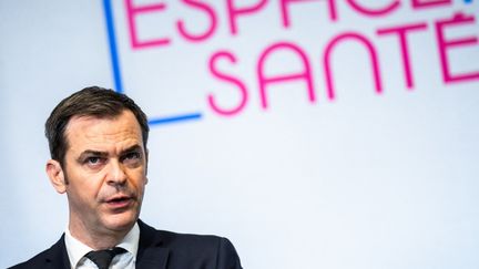 Le ministre de la Santé Olivier Véran lors de la présentation de Mon espace santé, le 3 février 2022. (XOSE BOUZAS / HANS LUCAS / AFP)