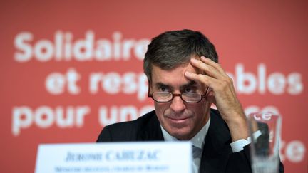 Le ministre du Budget, J&eacute;r&ocirc;me Cahuzac, pendant la pr&eacute;sentation du budget 2013, le 28 septembre 2012 &agrave; Paris.&nbsp; (BERTRAND LANGLOIS / AFP)