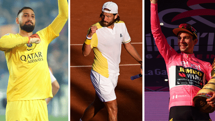 Gianluigi Donnarumma, Lucas Pouille et Primoz Roglic ont marqué le week-end de sport. (AFP)