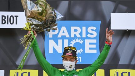 Primoz Roglic (Jumbo Vista) s'impose sur la 6e étape de Paris-Nice, vendredi 12 mars 2021.  (ANNE-CHRISTINE POUJOULAT / AFP)