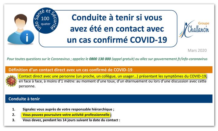 Extrait des conduites à tenir issues d'une note de service interne au groupe Challancin. (CELLULE INVESTIGATION DE RADIOFRANCE)