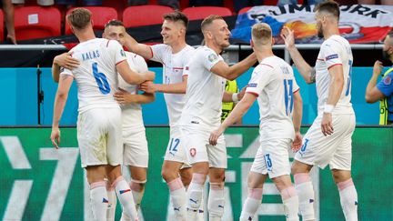 Les Tchèques se sont imposés face au Pays-Bas en huitièmes de finale de l'Euro 2021, dimanche 27 juin 2021. (BERNADETT SZABO / AFP)