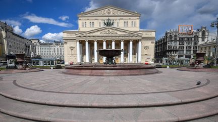 Le Théâtre Bolchoï le 15 mai 2020, à l'époque du confinement (YURI KADOBNOV / AFP)