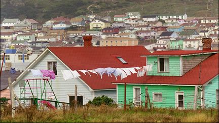 Des maisons pr&egrave;s du centre de la ville de Saint-Pierre et Miquelon. (DERRICK CEYRAC / AFP)