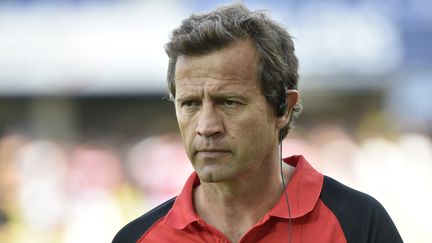 Fabien Galthié lors d'un match entre Toulon et Clermont, le 3 septembre 2017 à Clermont-Ferrand (Puy-de-Dôme). (THIERRY ZOCCOLAN / AFP)