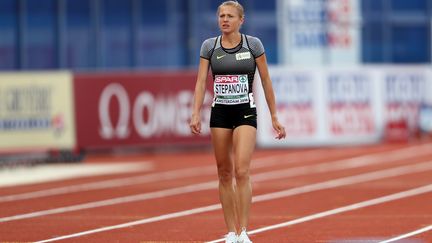 L'athlète et lanceuse d'alerte russe Ioulia Stepanova, le 6 juillet 2016, à Amsterdam (Pays-Bas).&nbsp; (MICHAEL KAPPELER / AFP)