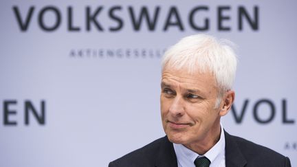 Matthias Müller, président du directoire de Volkswagen, lors d'une conférence de presse à Wolfsburg (Allemagne), le 14 mars 2014. (ODD ANDERSEN / AFP)