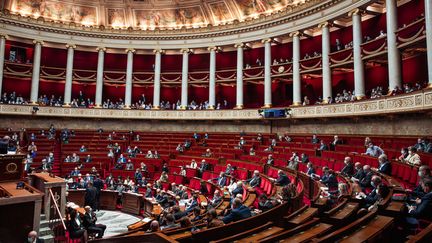 L'hémicycle de l'Assemblée nationale lors des questions au gouvernement, le 2 novembre 2021. (CHRISTOPHE MICHEL / HANS LUCAS)