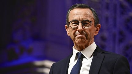 Bruno Retailleau, alors président du groupe Les Républicains au Sénat, à Paris, le 20 juin 2024. (JULIEN DE ROSA / AFP)