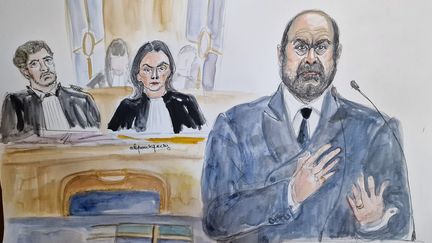 Eric Dupond-Moretti lors de son interrogatoire devant la Cour de justice de la République, le 7 novembre 2023. (ELISABETH DE POURQUERY / FRANCEINFO)