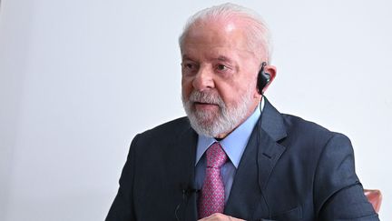 Le président brésilien Lula, à Brasilia, le 21 février 2024. (ANDRE BORGES / MAXPPP)