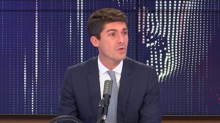 Aurélien Pradié,&nbsp;secrétaire général Les Républicains, député du Lot, était l'invité du "8h30 franceinfo", mercredi 14 octobre 2020. (FRANCEINFO / RADIOFRANCE)