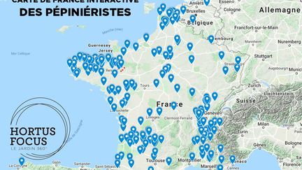 Cette carte vous aidera à trouver les pépiéristes de votre région (lien direct dans l'article). (ISABELLE MORAND / RADIO FRANCE / FRANCE INFO)