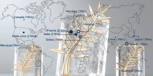 La carte des films en lice pour la Palme d'or en 2015 (Laurent Filippi pour Géopolis)