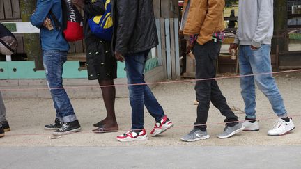 Unaccompanied minors, in Paris, August 30, 2023. (MYRIAM TIRLER / HANS LUCAS / AFP)