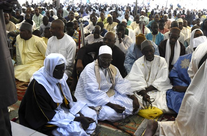 Pendant la célébration de la fête de l'Aïd à Dakar le 21 août 2018 (SEYLLOU / AFP)