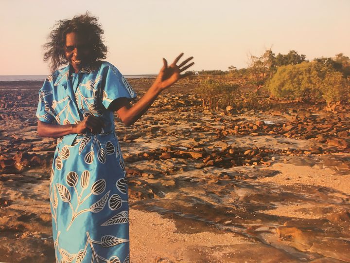 Une des photos de l'exposition "Piinpi : mode Aborigène contemporaine" à l'Observatoire du BHV Marais&nbsp;à Paris (CORINNE JEAMMET)