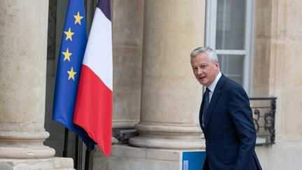 Bruno Le Maire, le ministre de l'Economie, arrive à l'Elysée, à Paris, le 4 mai 2022. (SANDRINE MARTY / HANS LUCAS / AFP)