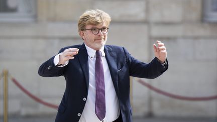 Marc Fesneau dans la cour de l'Elysée,&nbsp;le 7 mai 2022. (MAXPPP)