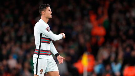 Cristiano Ronaldo avec le Portugal lors des éliminatoires pour la Coupe du monde 2022 le 11 novembre 2021 à Dublin. (BEN WHITLEY / AFP)